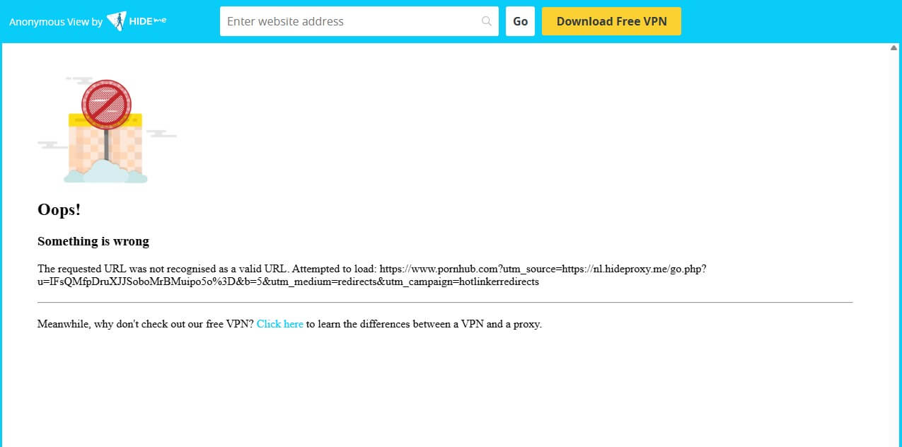 Hide.me Proxy Pornhub Not Working