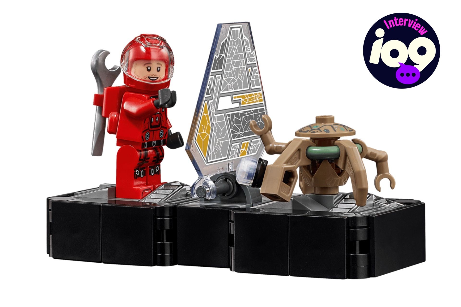 Ryland Grace (Ryan Gosling) and Rocky the alien (James Ortiz) as Lego minifigures.