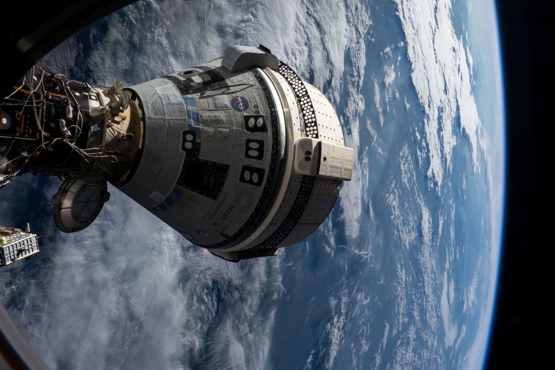 Starliner docked to the ISS Harmony module’s forward port on July 3, 2024