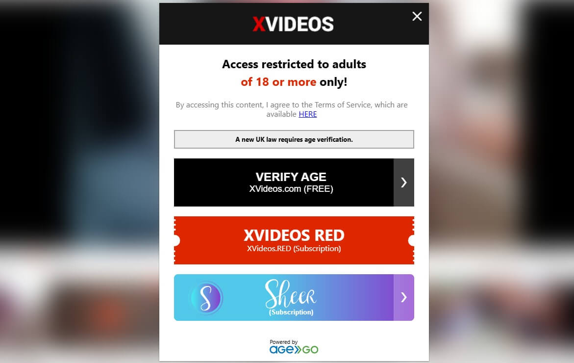 Xvideos Age Verification Uk