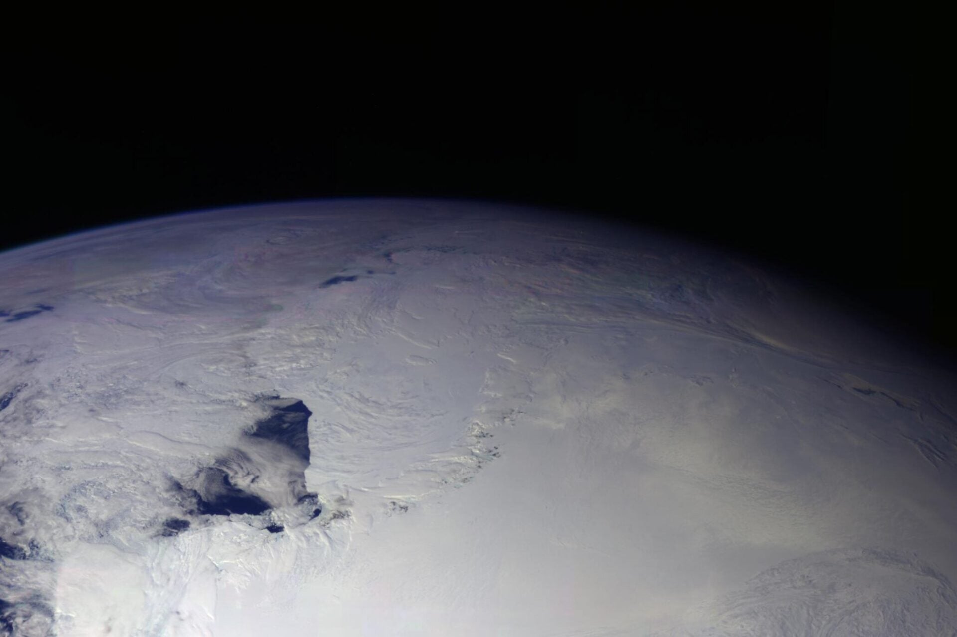 Antarctica's Ross Ice Shelf, as seen by NASA's Galileo Orbiter in 1990.