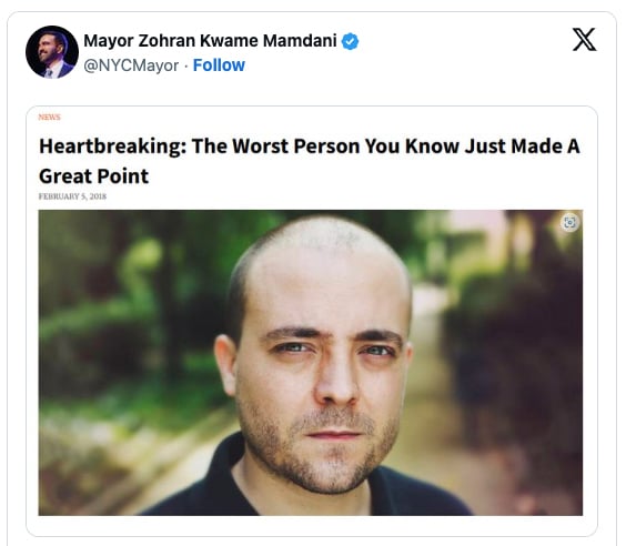 Mamdani's response to Polymarket's free grocery store.