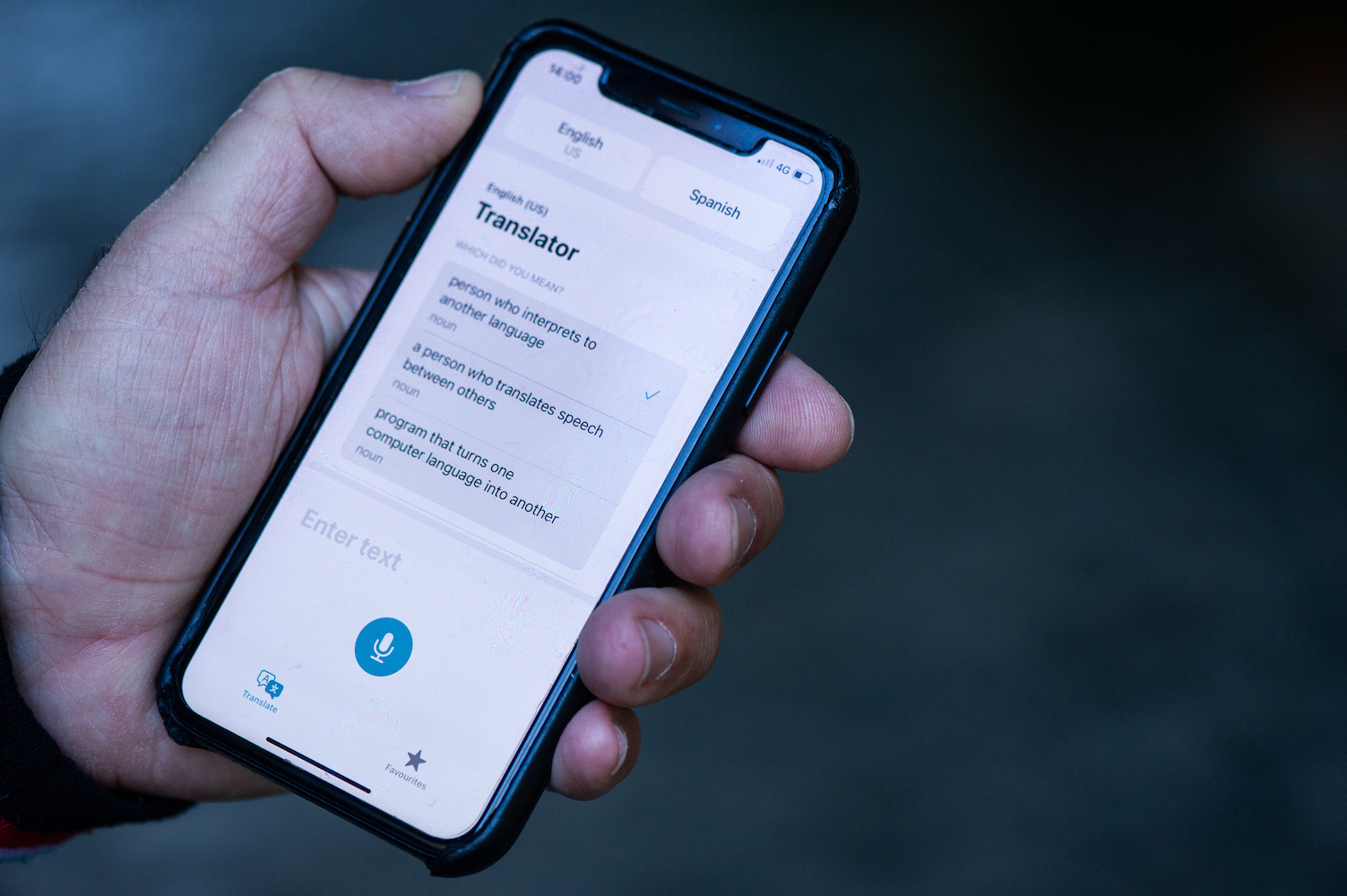 Apple's Translate, which is similar to Microsoft Translator