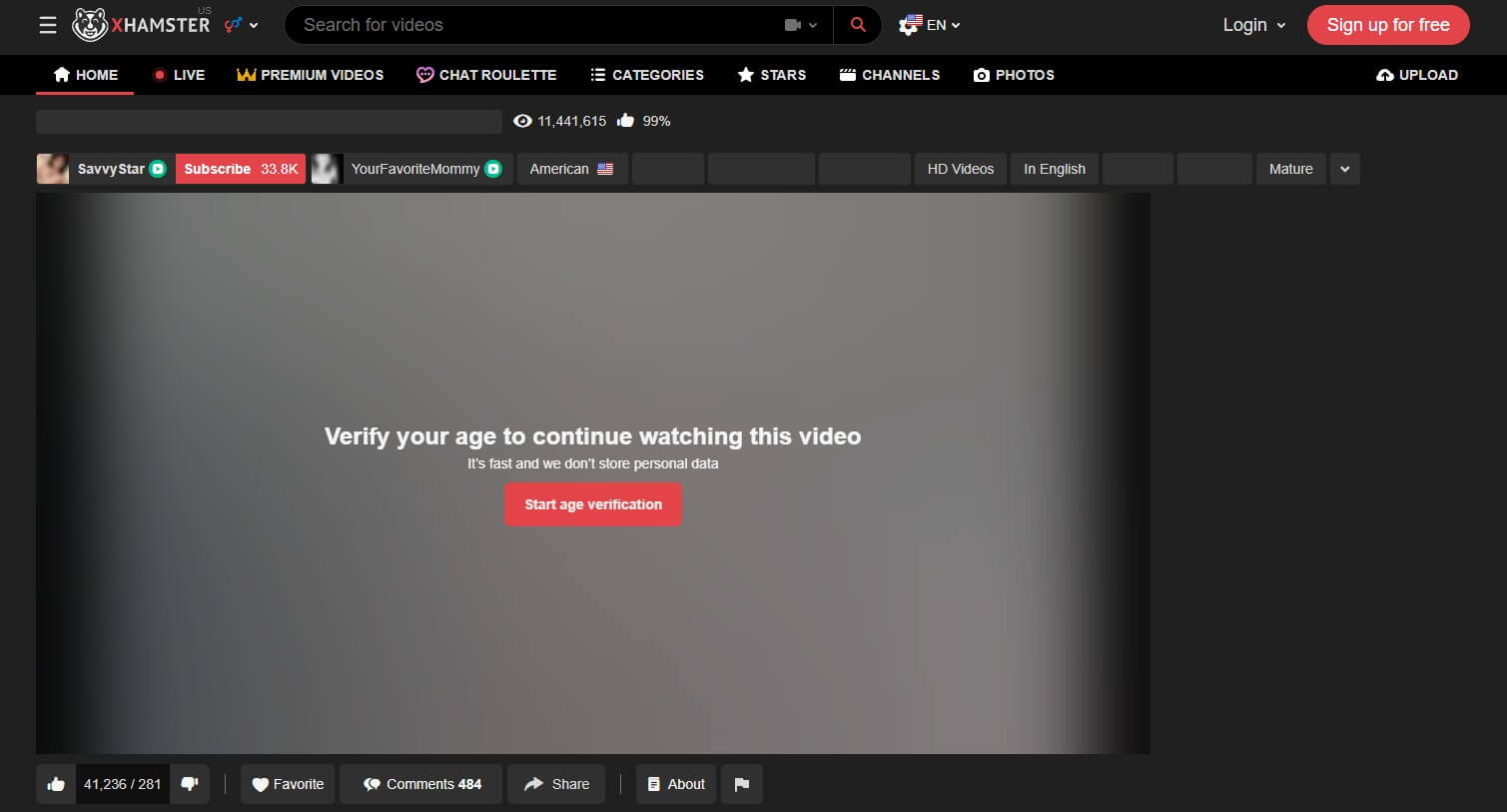 Xhamster Age Verification Prompt