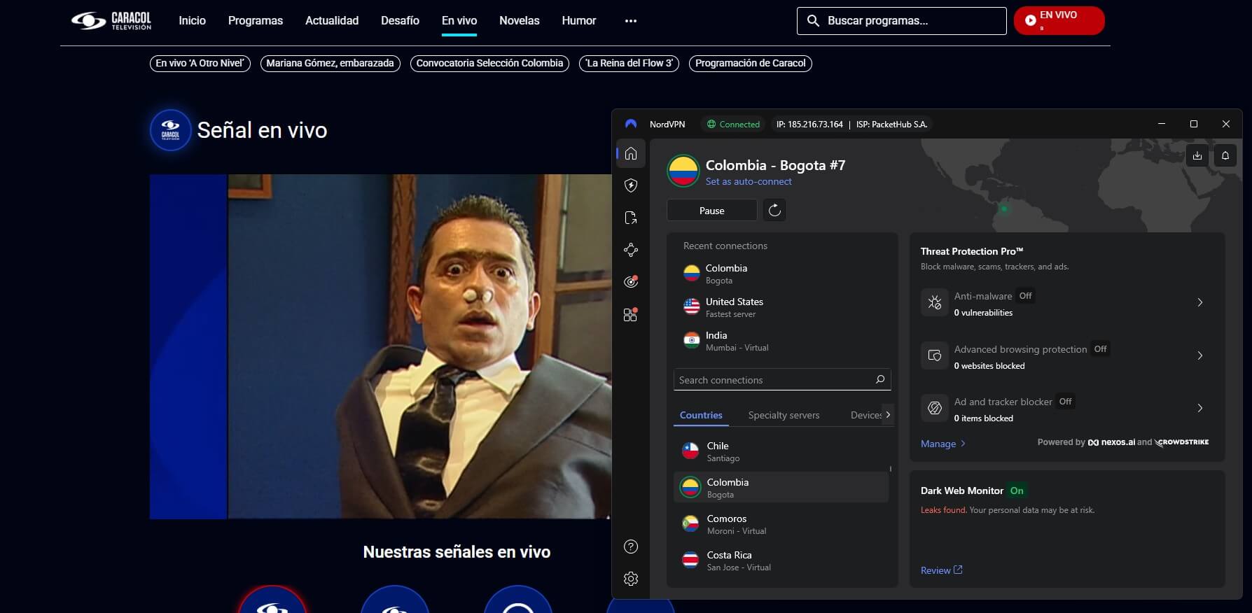 Nordvpn Caracol Tv Live