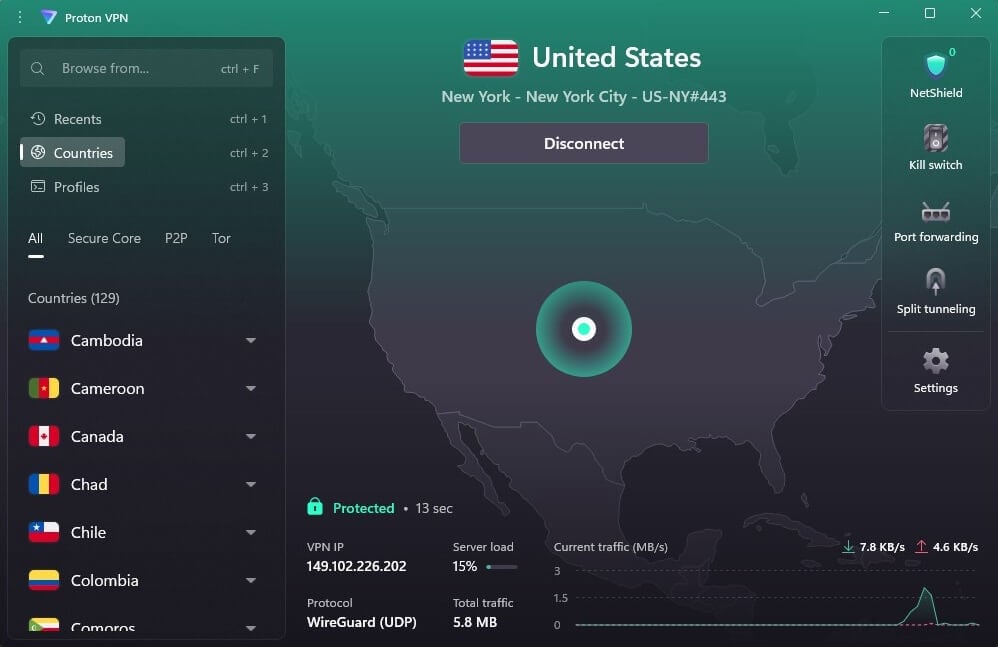 Proton Vpn New York Connected