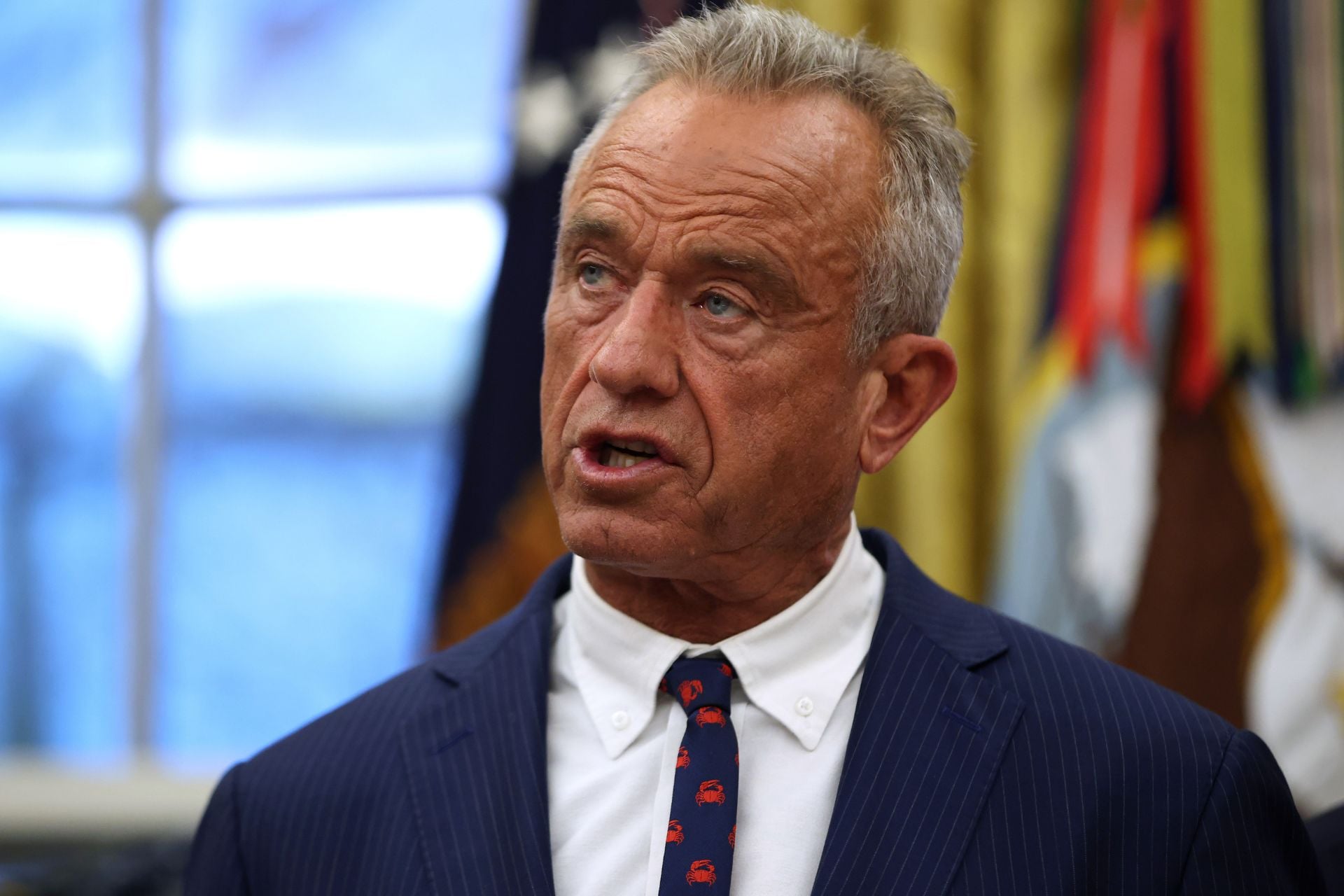 Robert F. Kennedy Jr. speaking in the Oval Office at the White House on January 29, 2026 in Washington, DC.