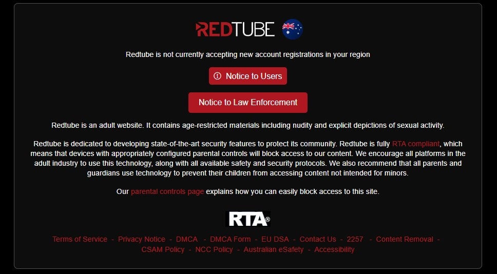 Redtube In Australia Error