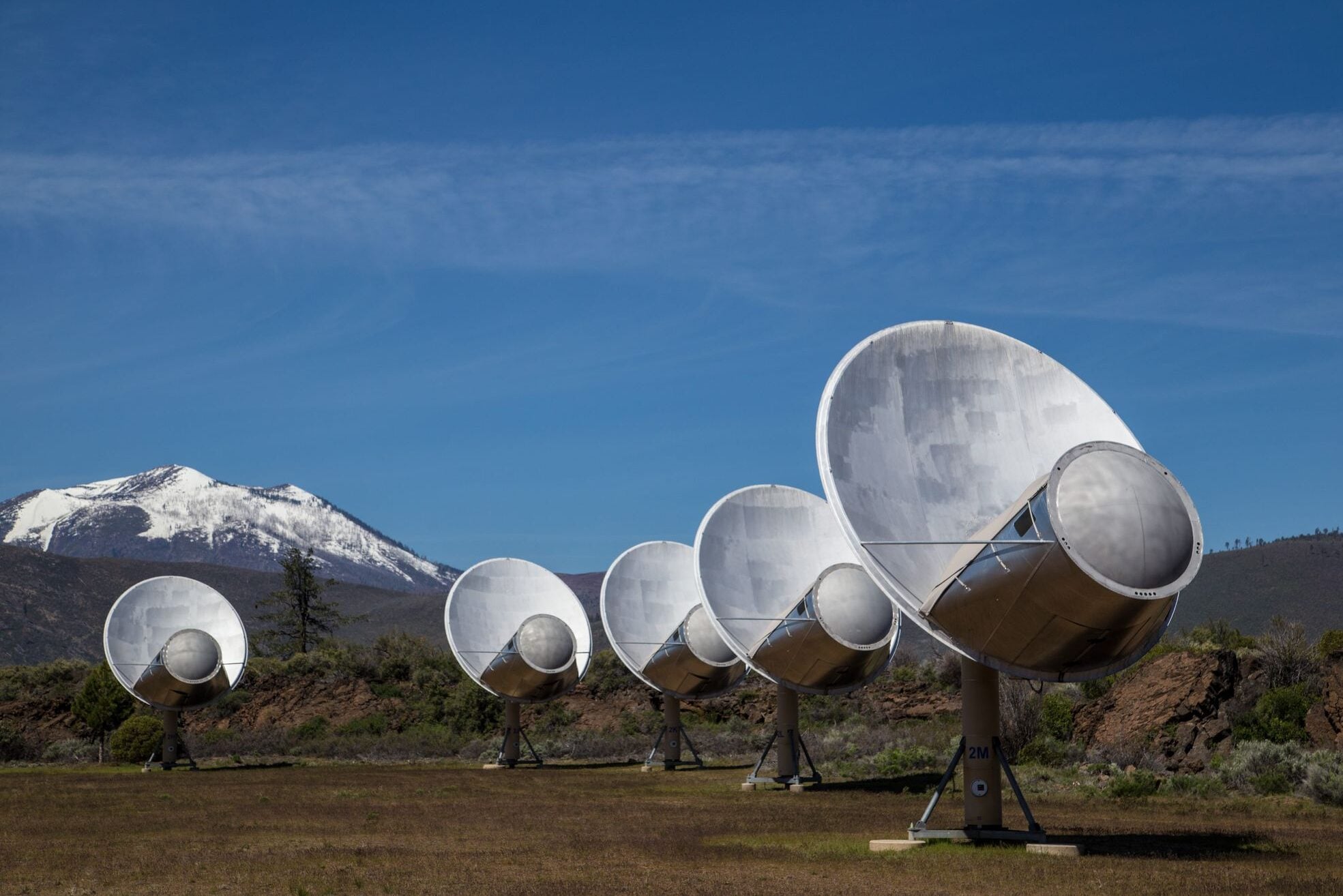 The Allen Telescope Array or ATA (above) is operated by the SETI Institute and designed to search for extraterrestrial technosignatures from its position at the Hat Creek Radio Astronomy Observatory, in California.