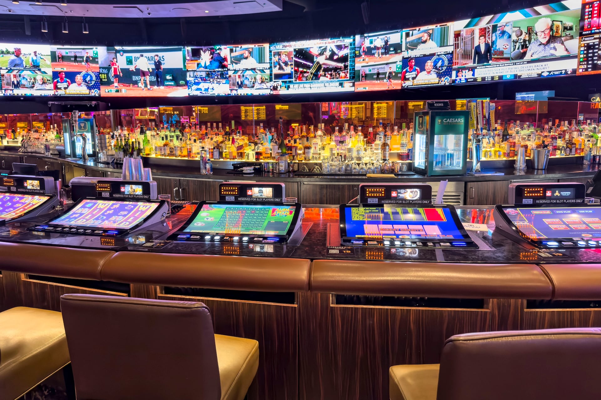 The Sports Book at Caesars Palace Hotel & Casino is viewed on May 29, 2025 in Las Vegas, Nevada. 