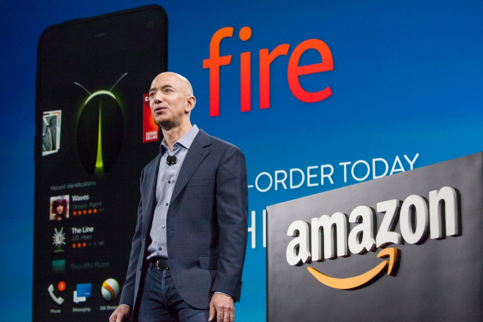 Amazon founder Jeff Bezos reveals the Fire Phone in 2014