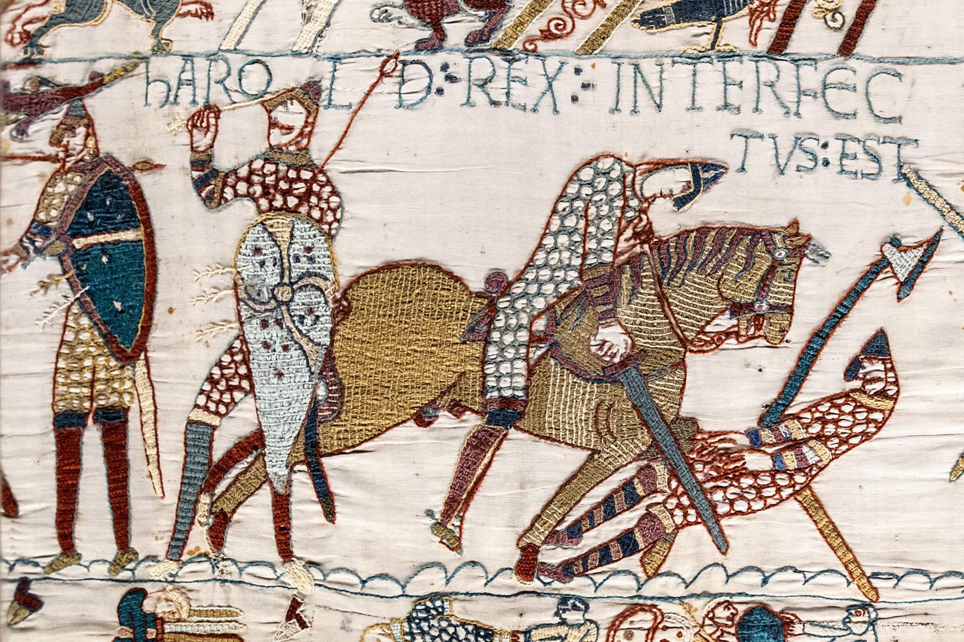 A scene from the Bayeux Tapestry depicting the Battle of Hastings.