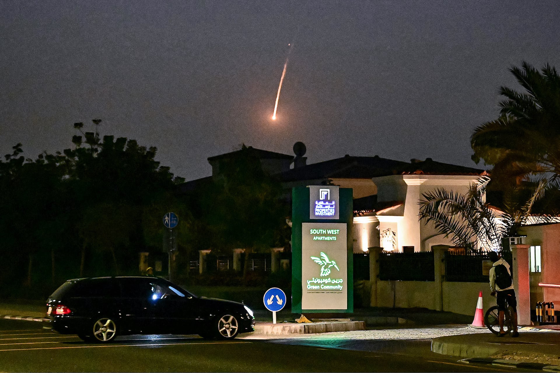 A projectile in the sky over the UAE on February 28.