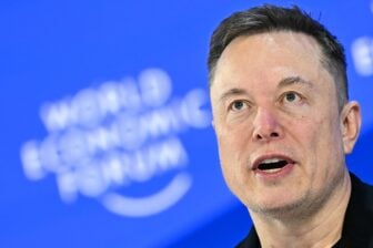 Elon Musk speaks during the World Economic Forum (WEF) annual meeting in Davos on January 22, 2026.