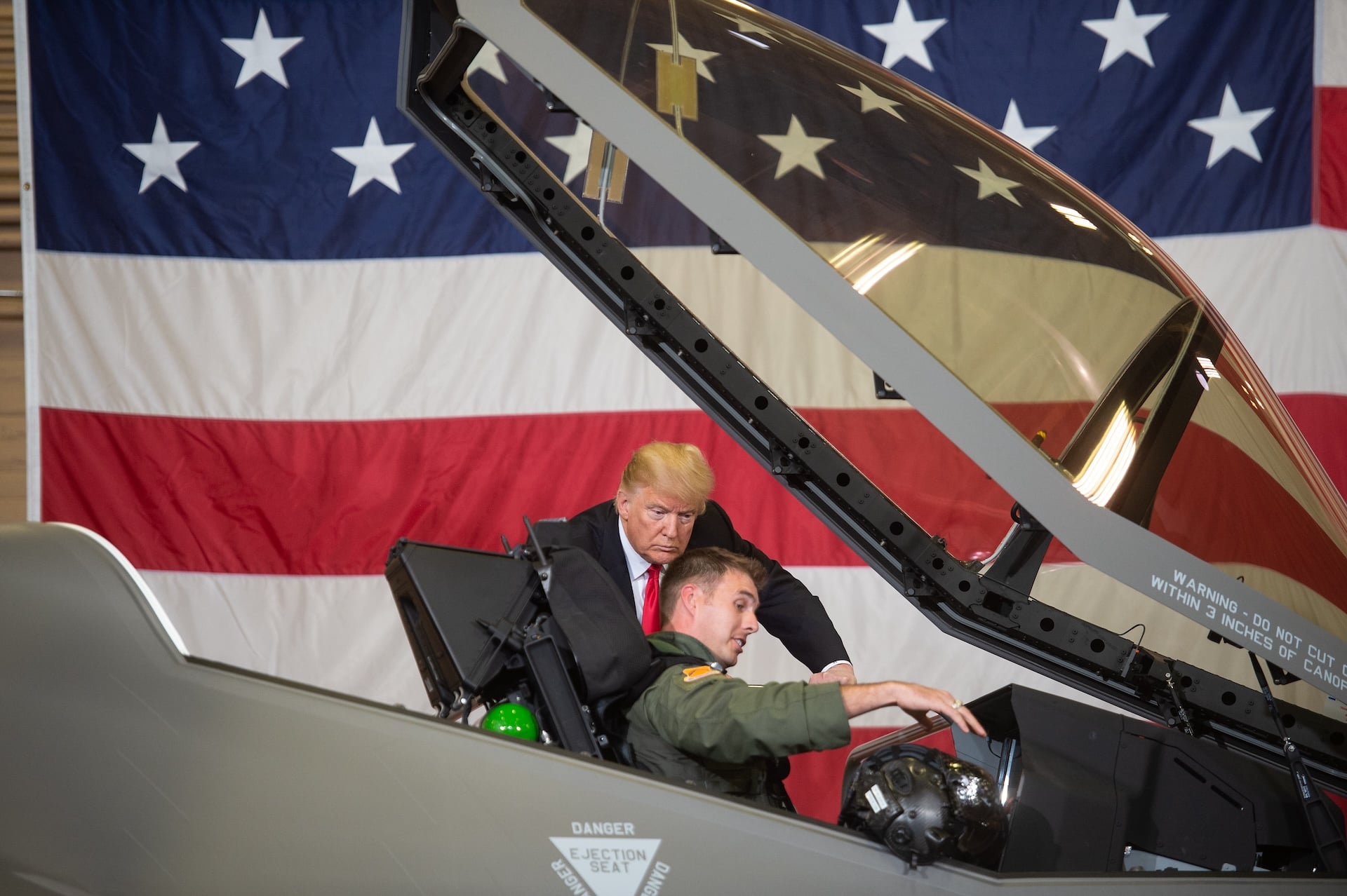 Trump scoping out an F-35 in October of 2018 if you can believe that.