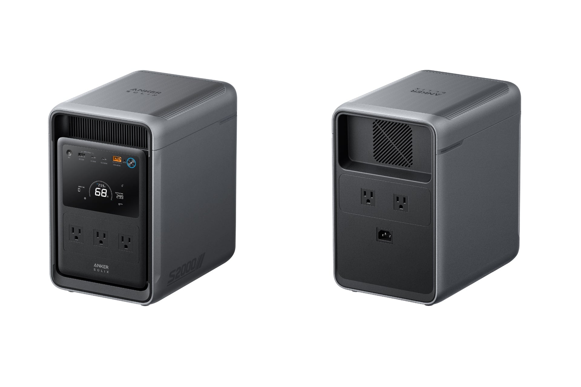 Anker Solix S2000 shown from a front and back isometric view.