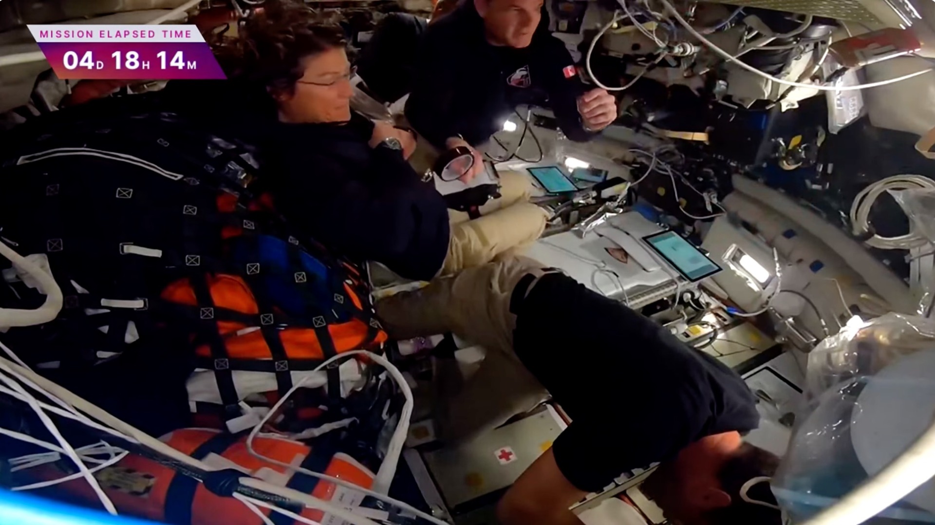 Artemis 2 astronauts inside Orion