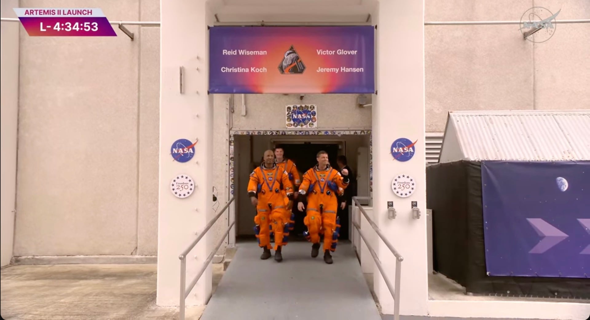 Artemis 2 crew heads to the launch pad