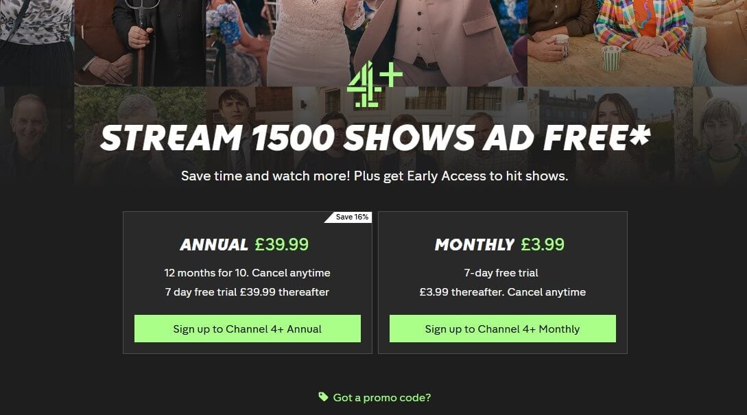 Channel 4 Plus Price