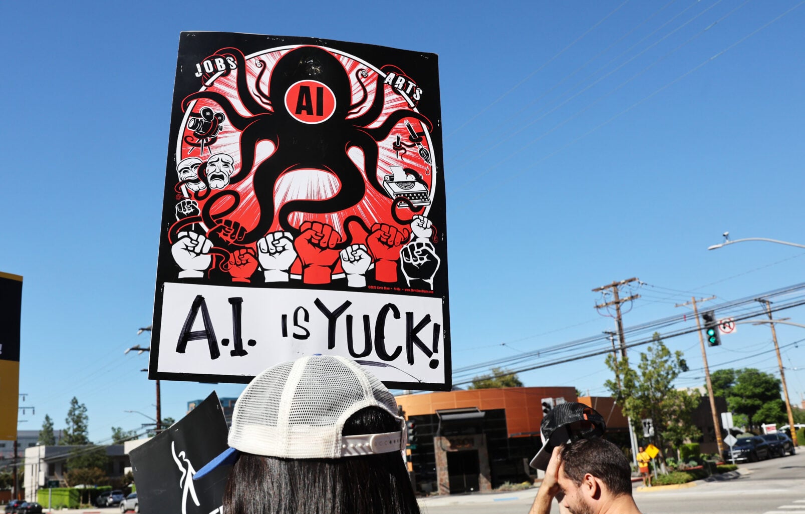 Protesters at the 2023 SAG AFTRA strike
