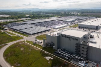 An aerial view of the Volkswagen plant in Chattanooga, Tennessee