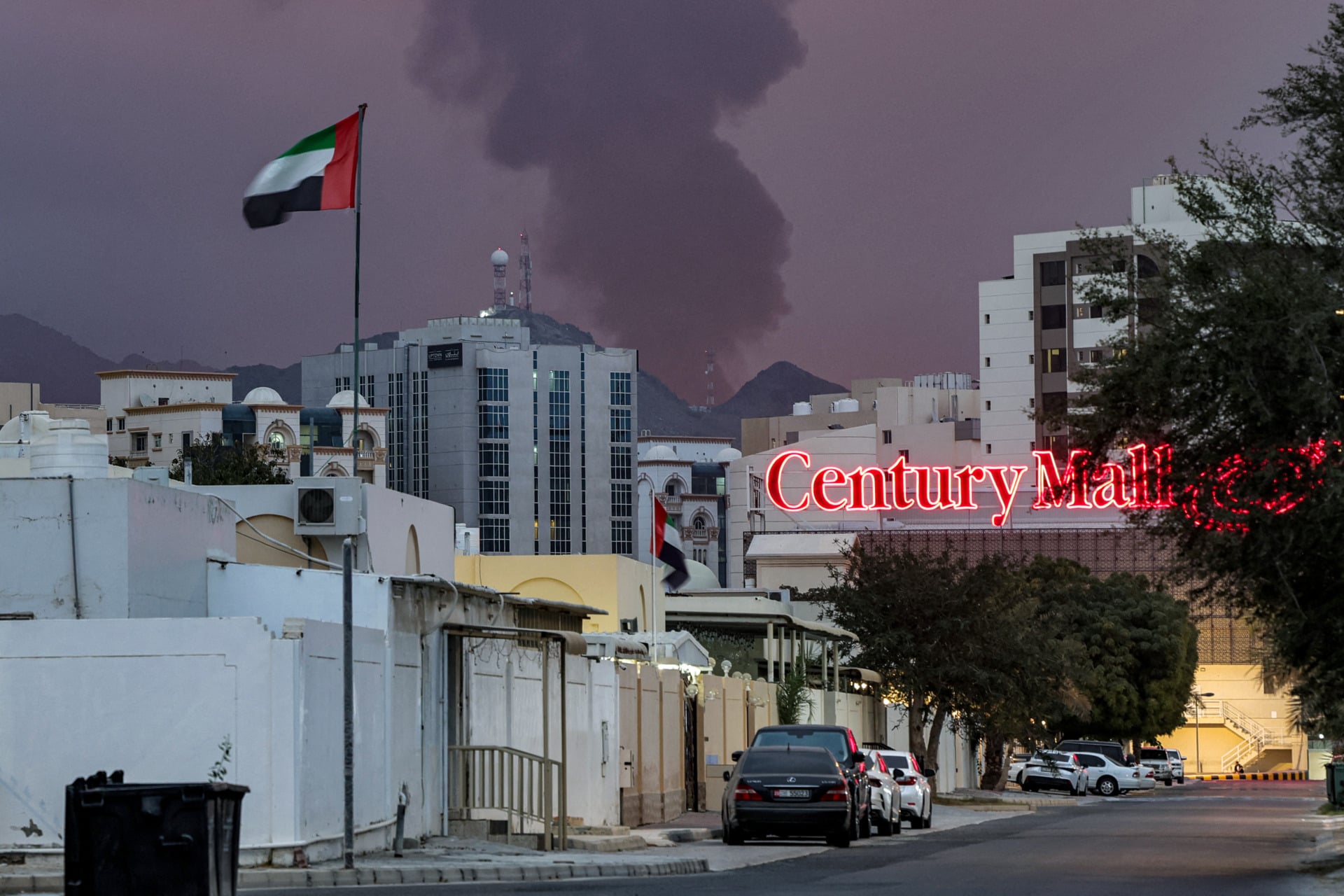 A plume of black smoke rises from the port of Fujairah in the United Arab Emirates on March 4, 2026.