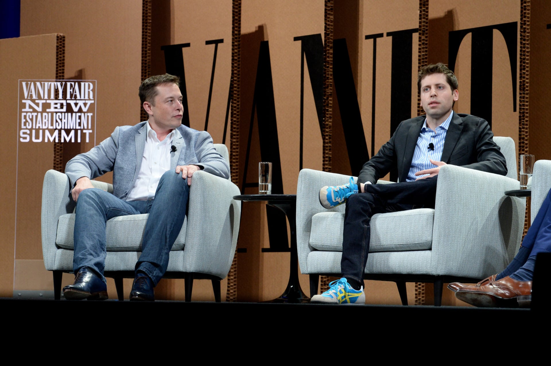 Elon Musk and Sam Altman Speaking at the Vanity Fair New Establishment Summit Day 1