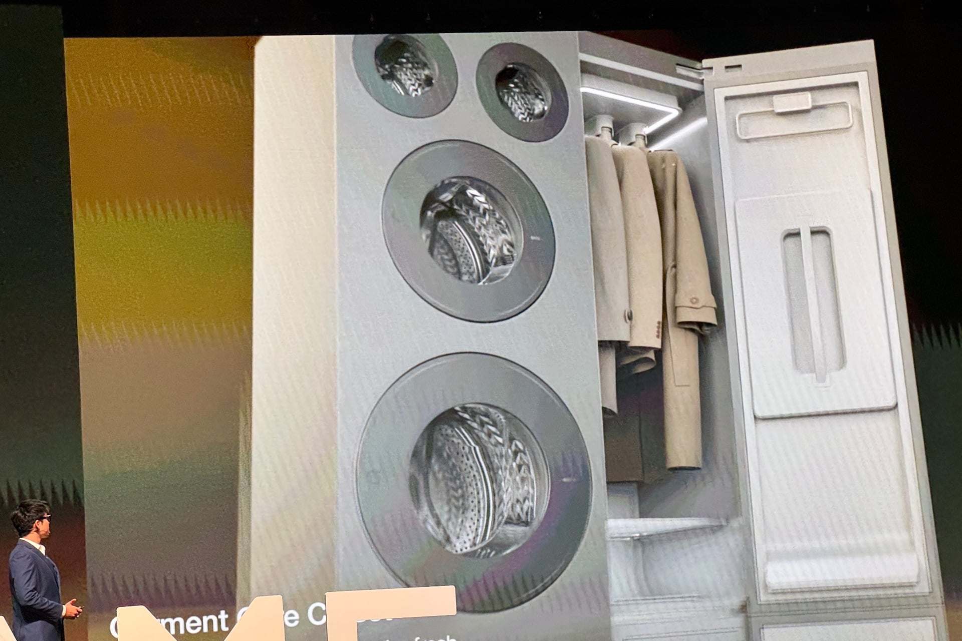 The Laundry Care Center with its garment closet portion open.