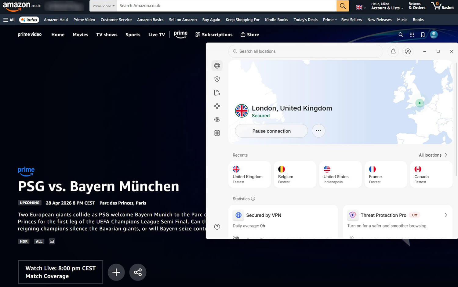 Nordvpn Psg Bayern Prime Video