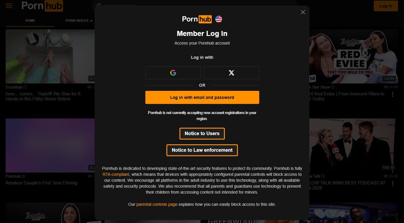 Pornhub Log In