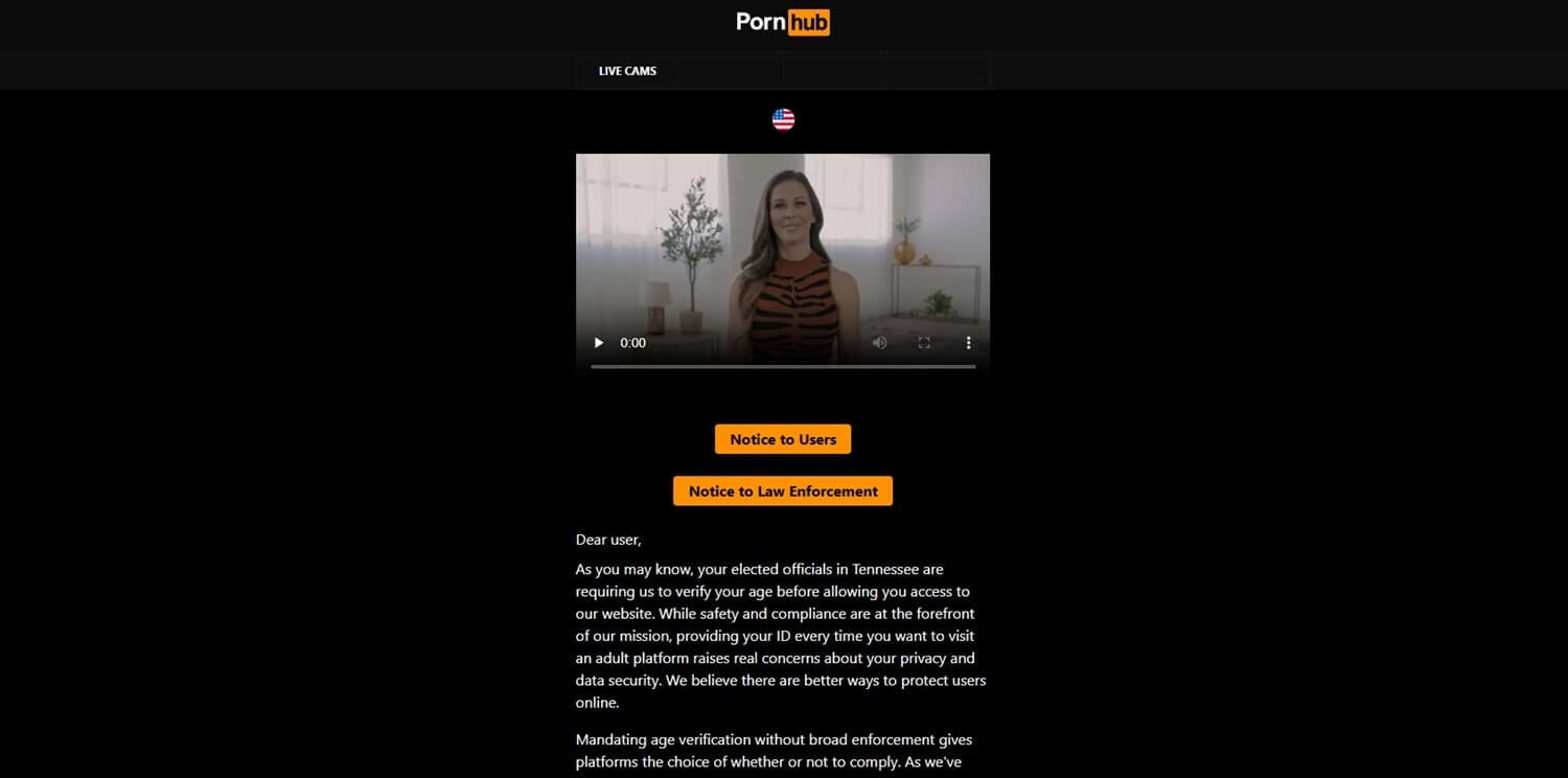 Pornhub Tennessee Error