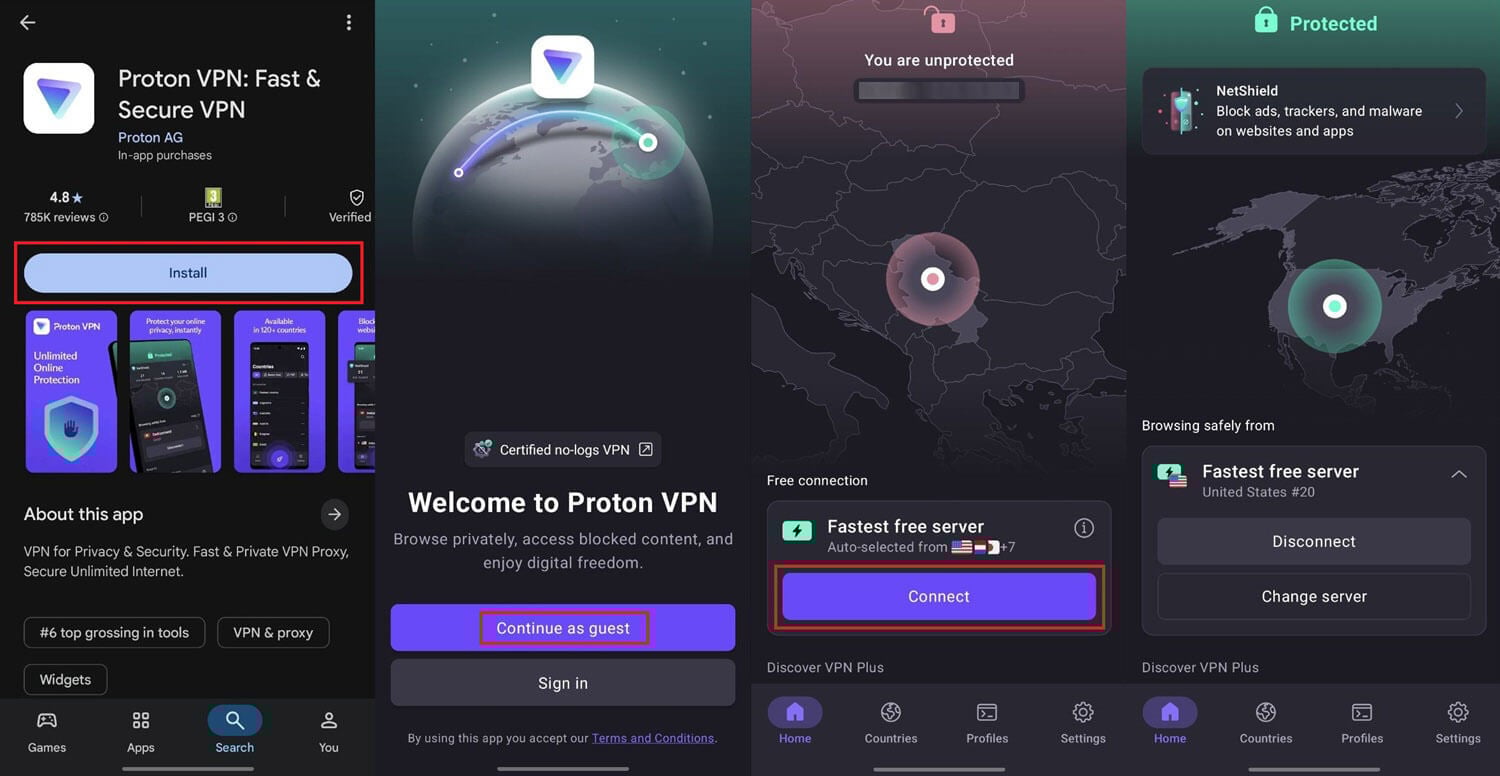 Proton Vpn Free Android App