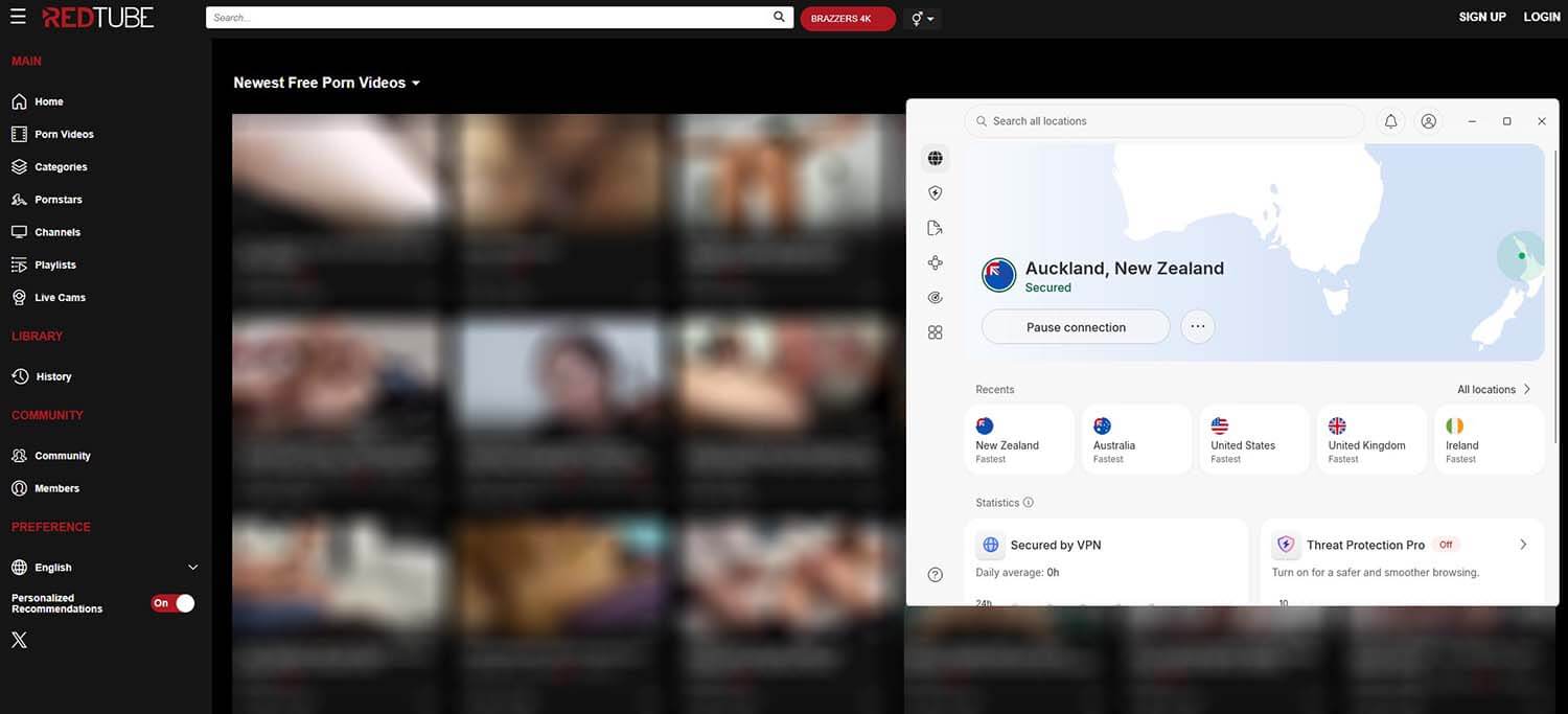 RedTube unblocked in Australia with NordVPN