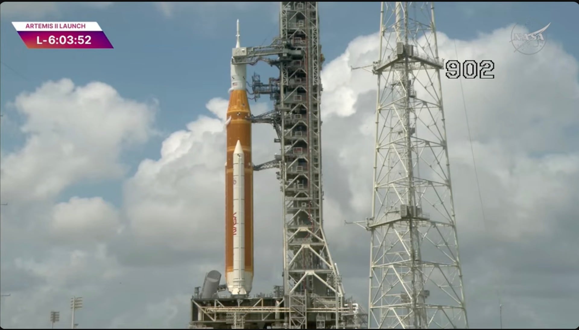 SLS on the launch pad ahead of Artemis 2 launch