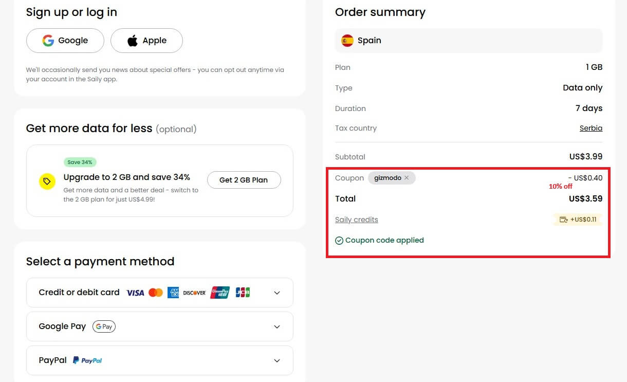 Saily Coupon Code Apply