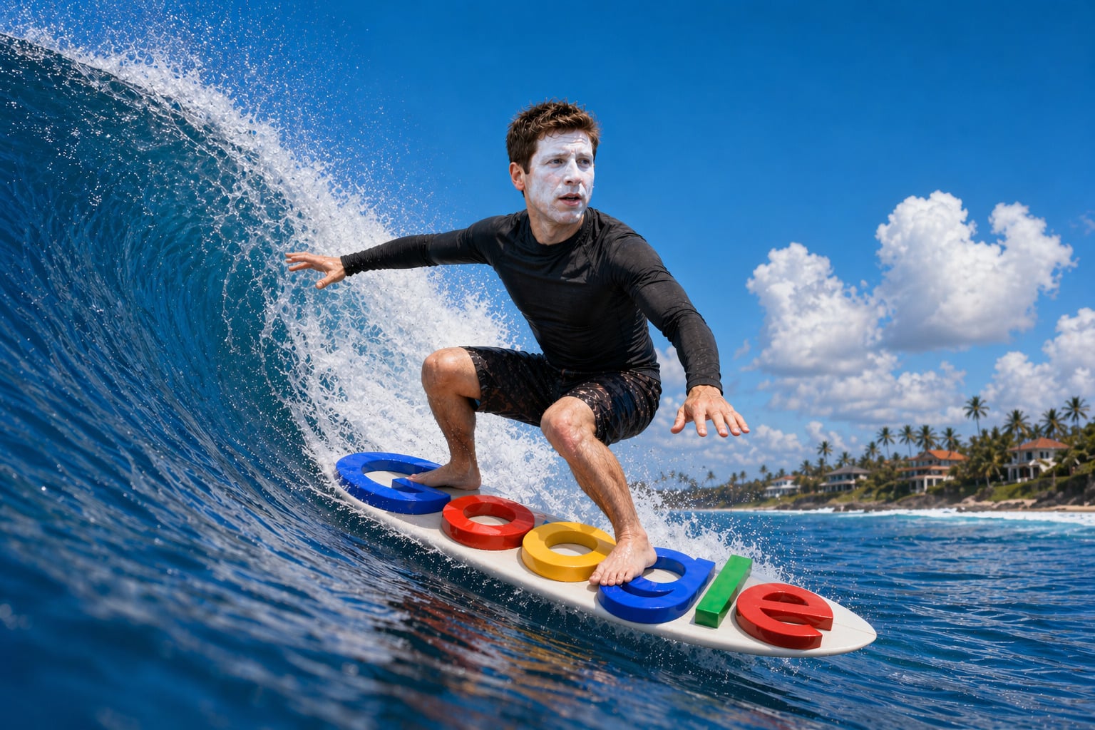 Samaltman Surfing Like Zuck Ai Generated