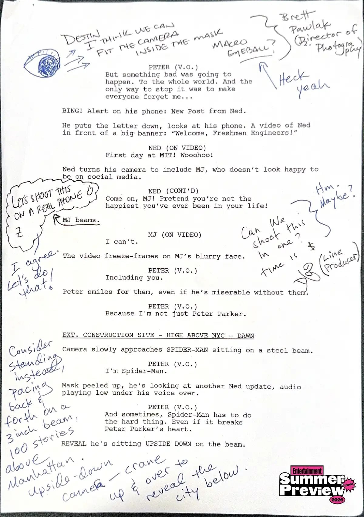 Roteiro do novo dia do Homem-Aranha 2