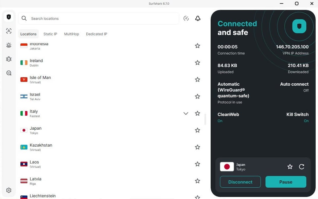 Surfshark China Connected