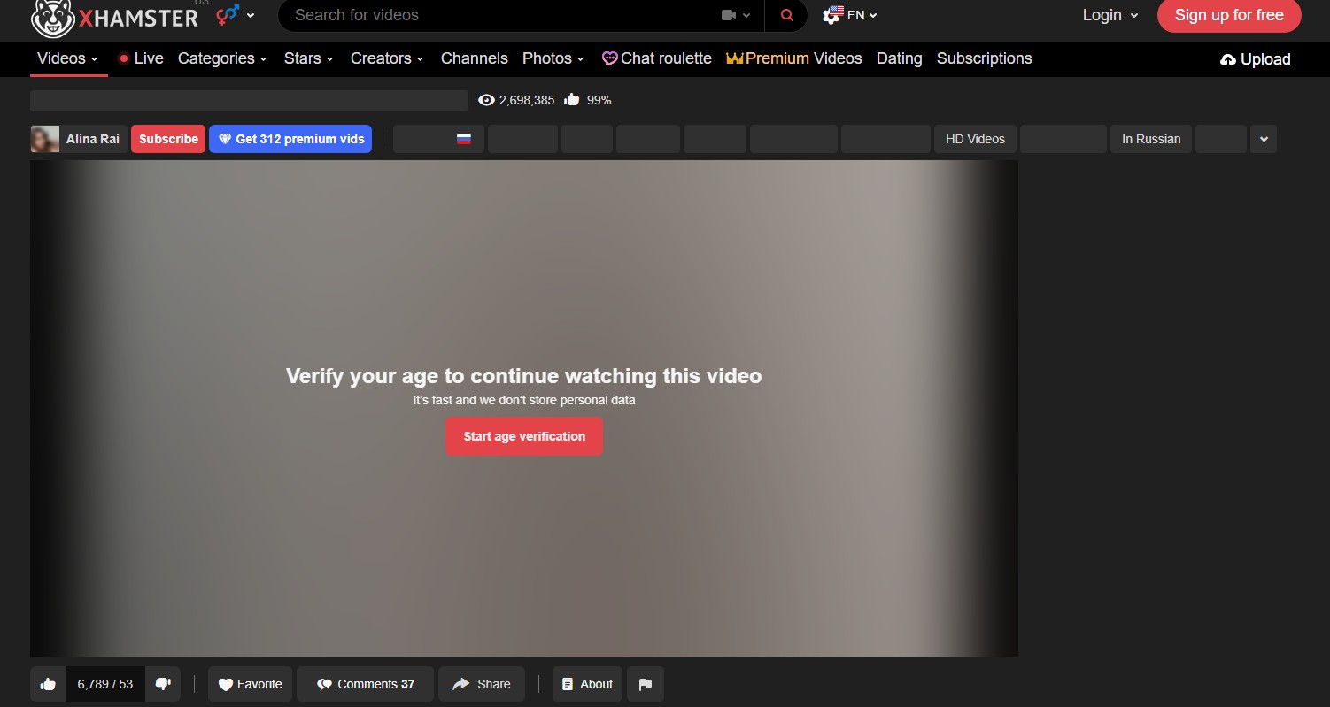 Xhamster Indiana Age Verification