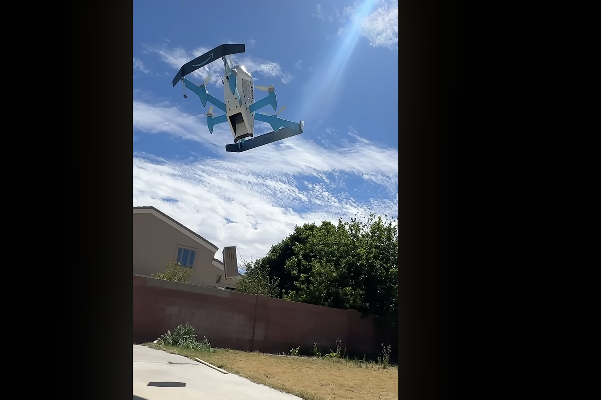 Amazon drone drops package