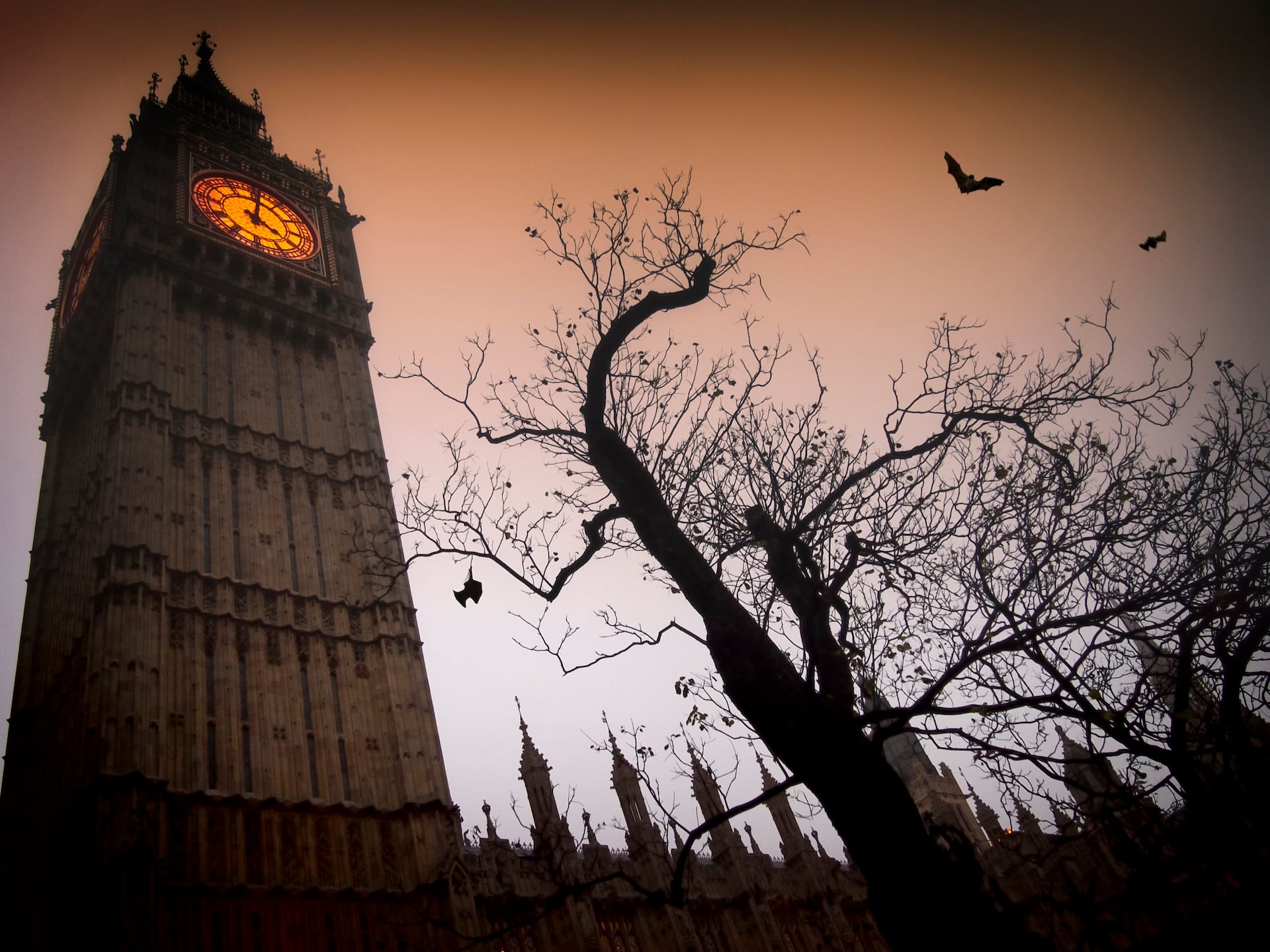 Spooky Big Ben With Bats