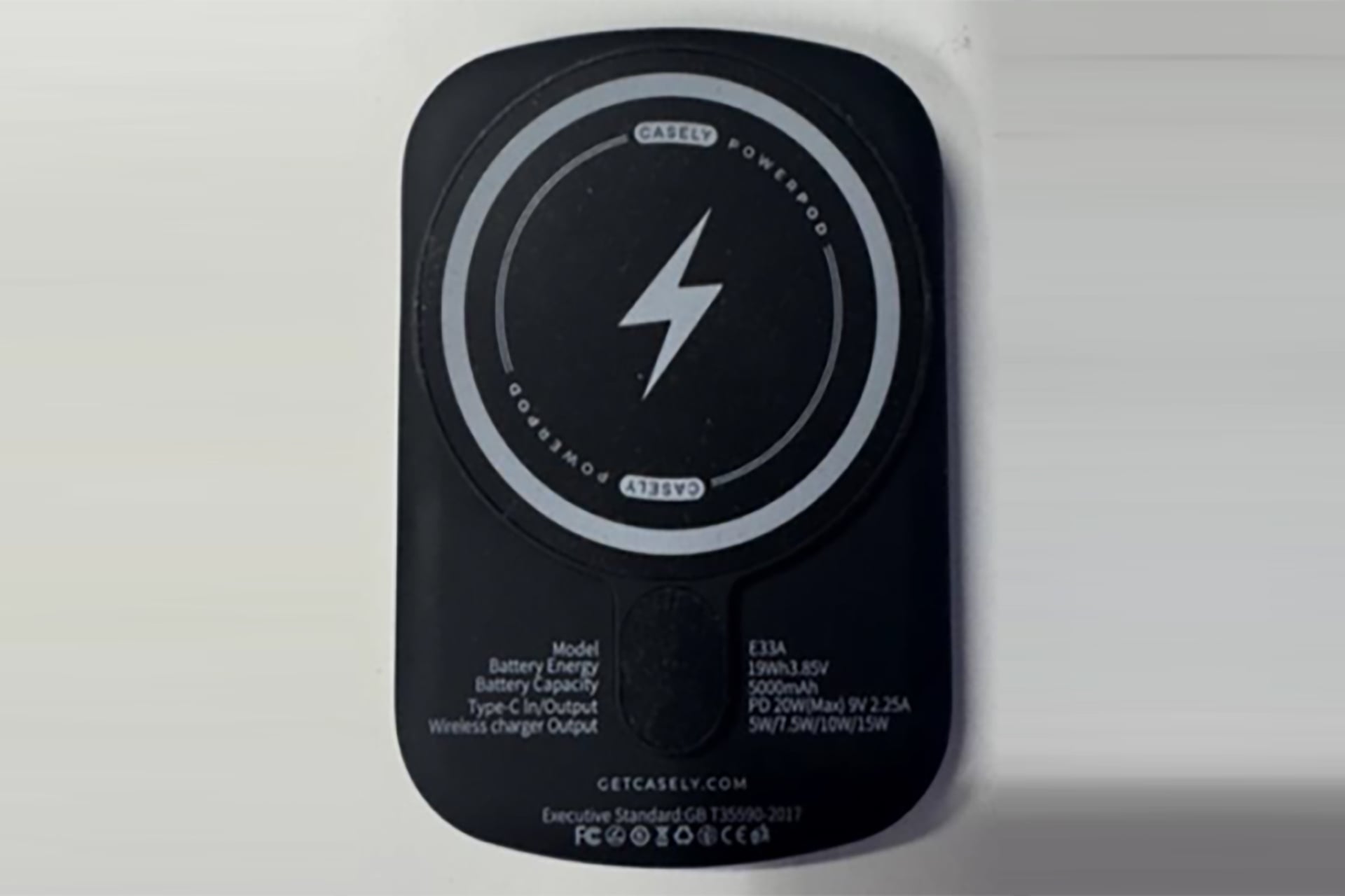 The recalled Casely Power Banks 5000mAh portable MagSafe wireless phone charger. 