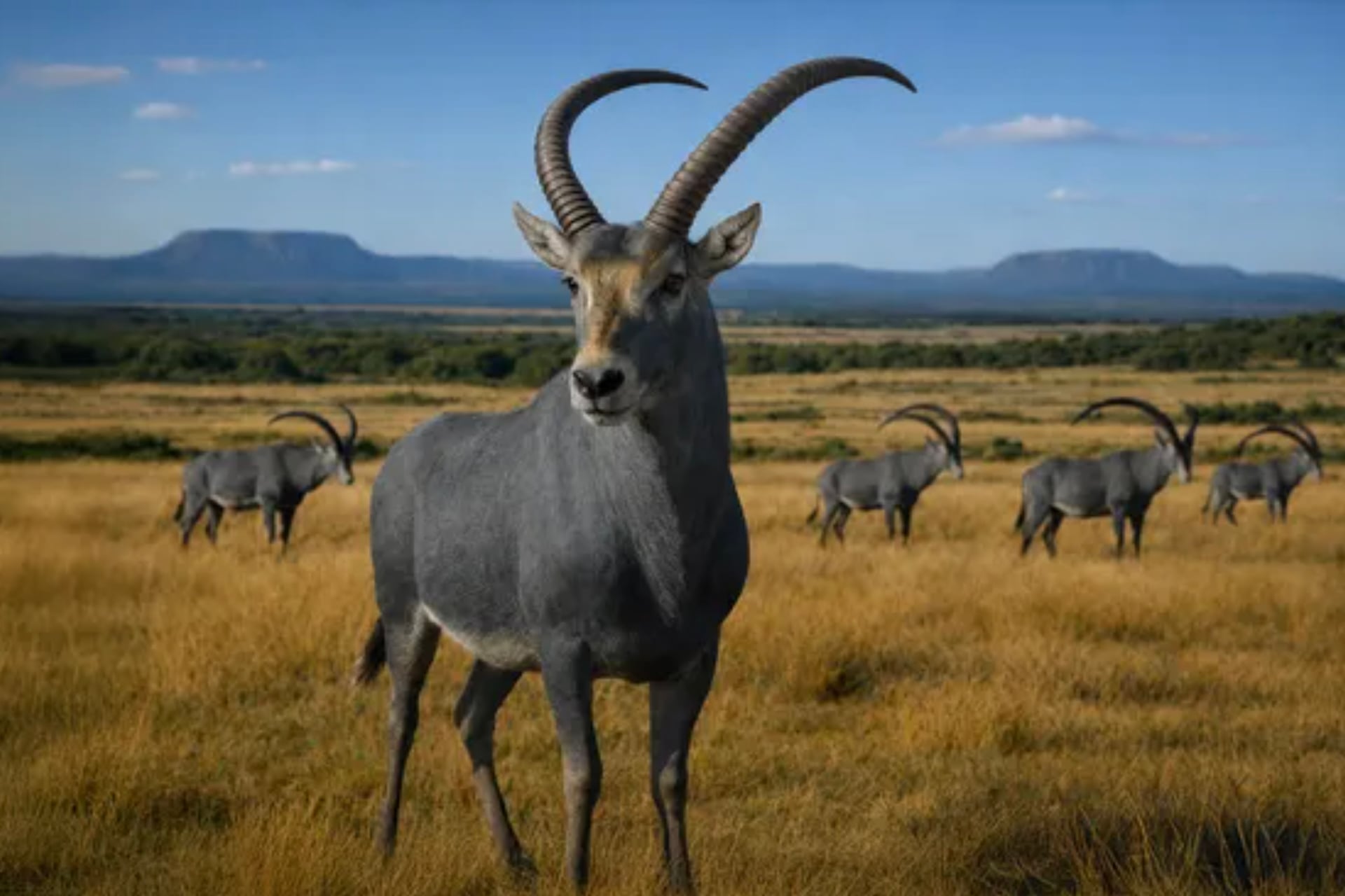 An illustration of the bluebuck antelope that Colossal Biosciences hopes to bring back from extinction.