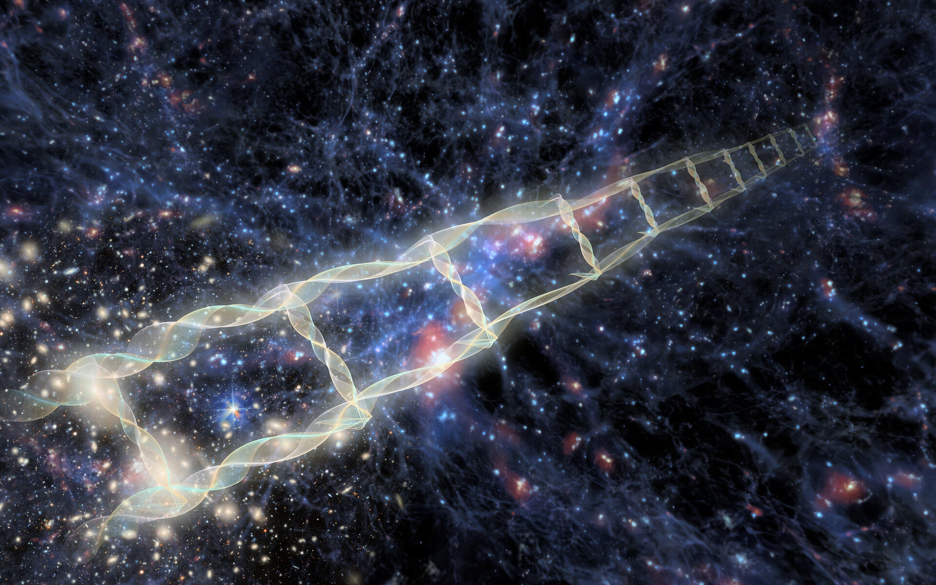 Artist’s interpretation of the cosmic distance ladder, which refers to a succession of overlapping methods used to measure distances across the universe.