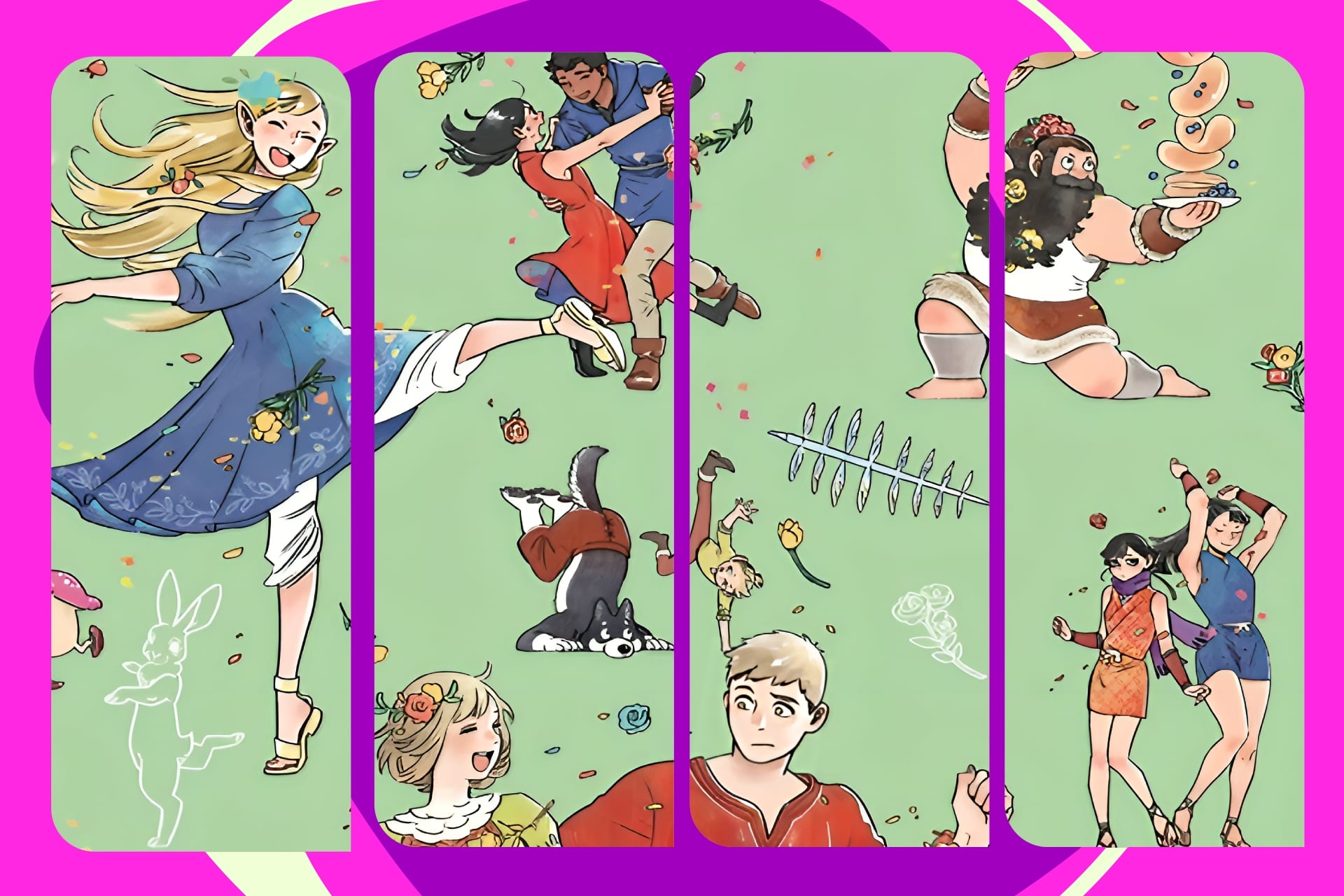 Doodles by Ryoko Kui: Daydream Hour sketch of characters dancing on the cover.