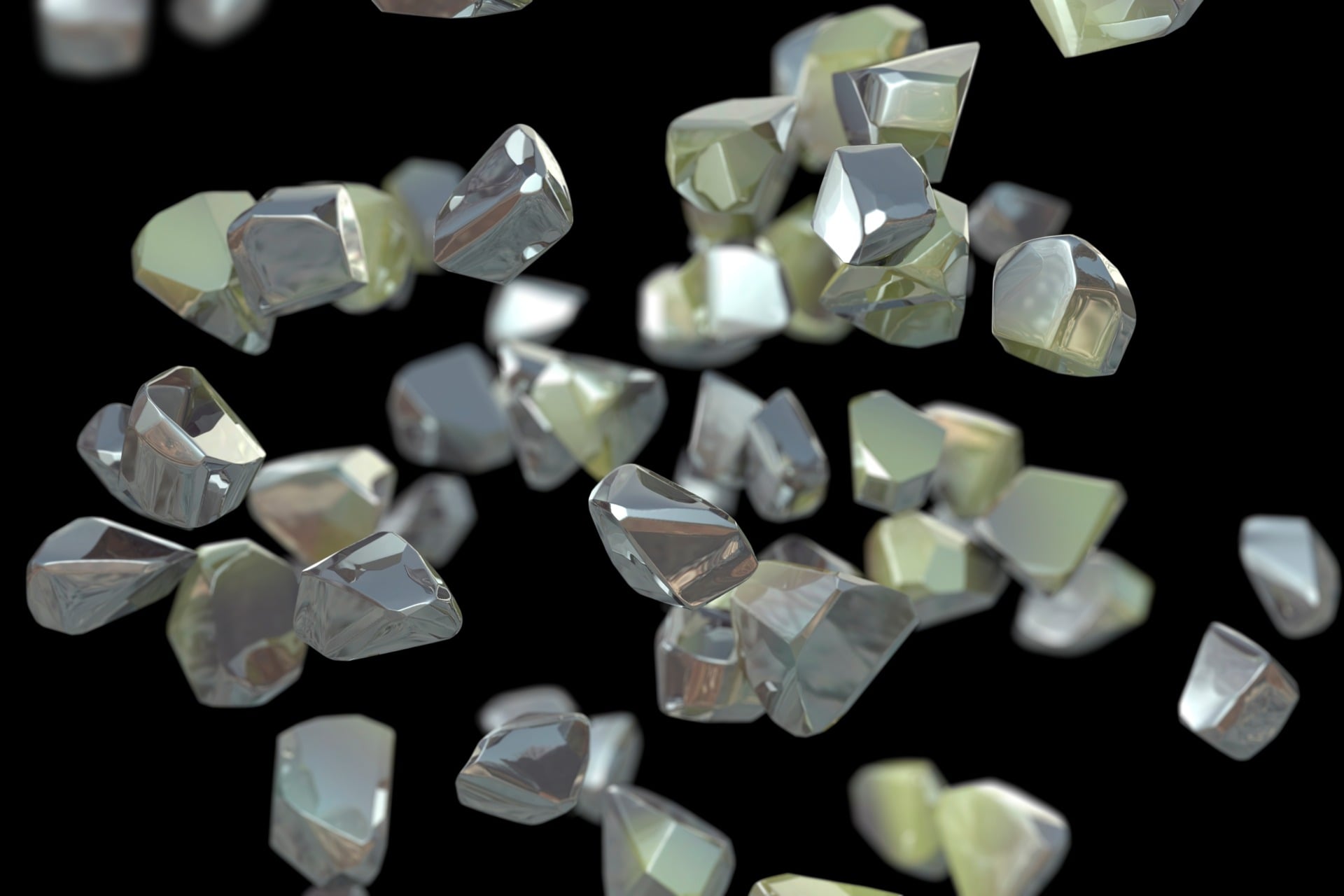 A 3D graphic depiction of nanodiamonds.