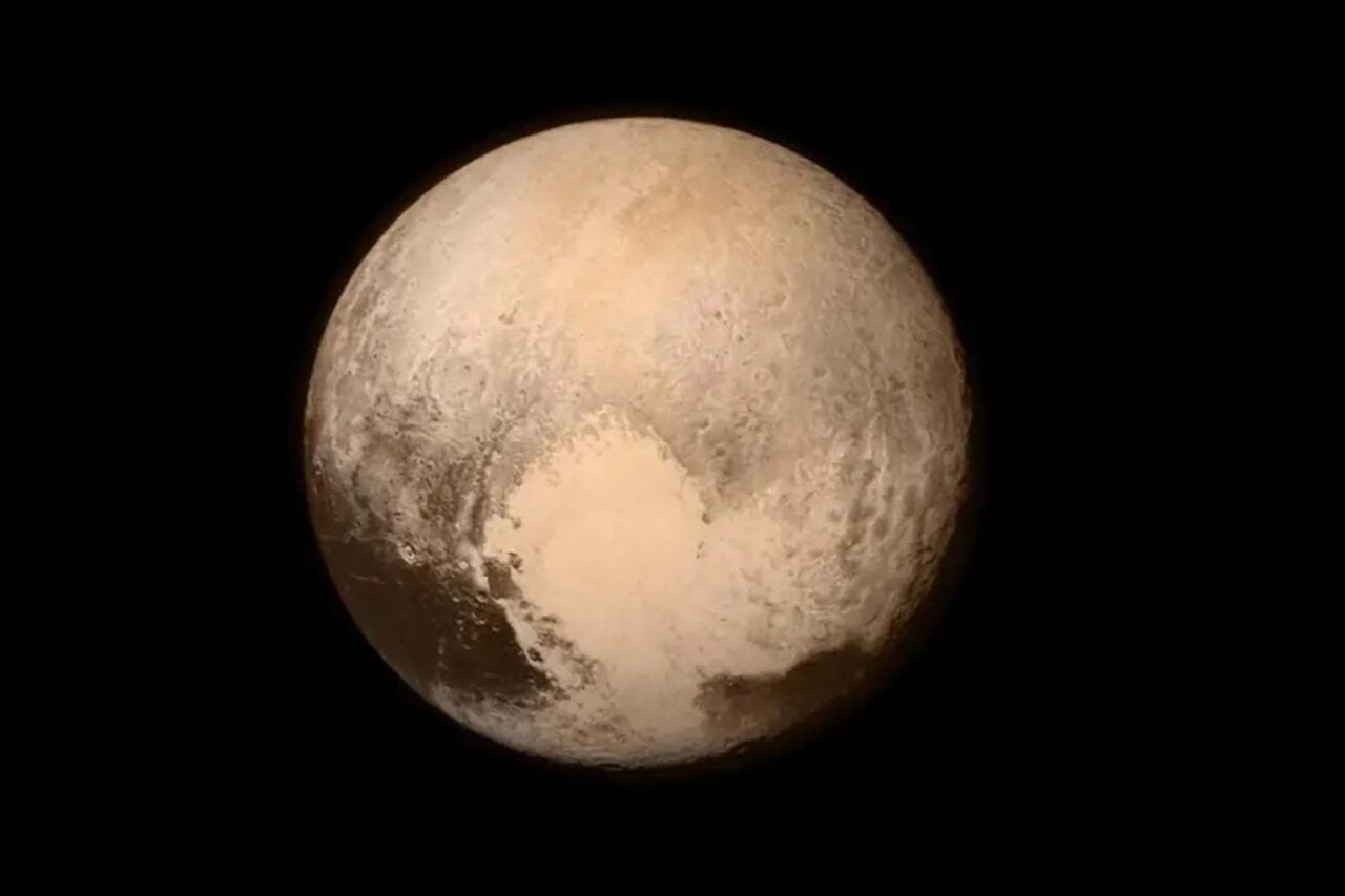 Pluto nearly fills the frame in this image from NASA’s New Horizons spacecraft taken on July 13, 2015.