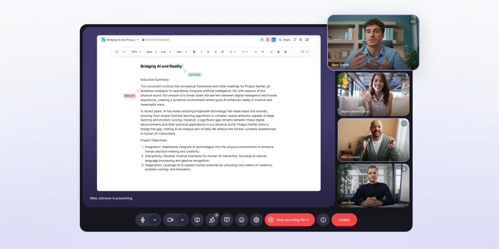 Proton Meet Screenshare Recording