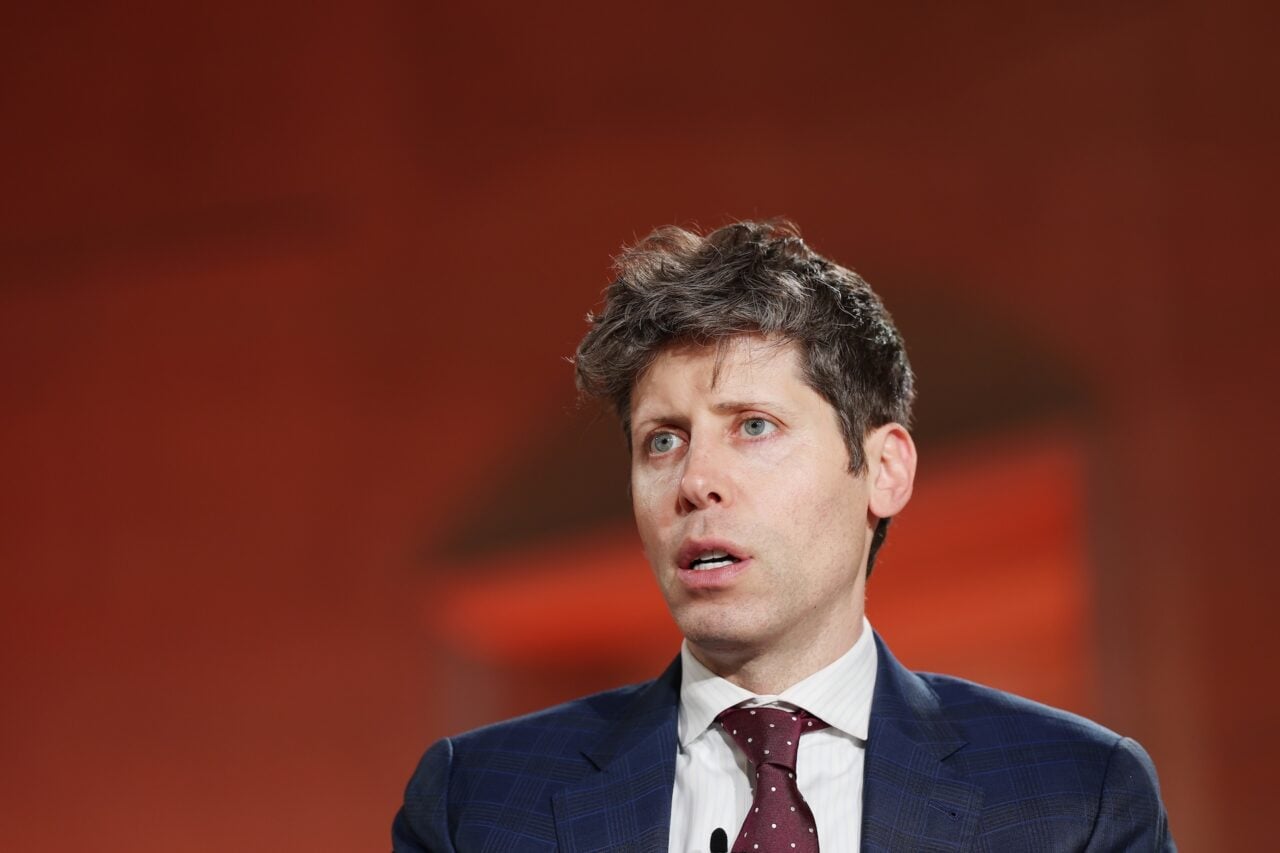 OpenAI CEO Sam Altman speaks during the BlackRock Infrastructure Summit on March 11, 2026 in Washington, DC.