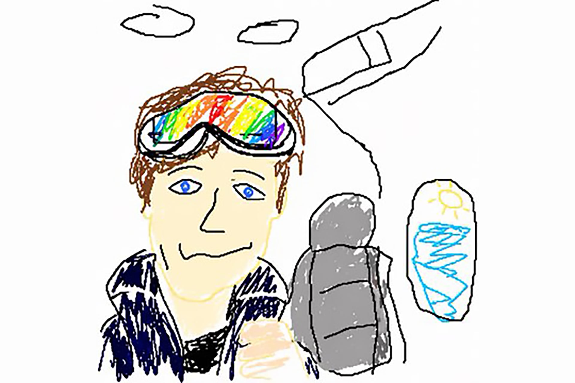 Example of viral image prompt depicting Sam Altman in a crude, child-like, hand-drawn style.